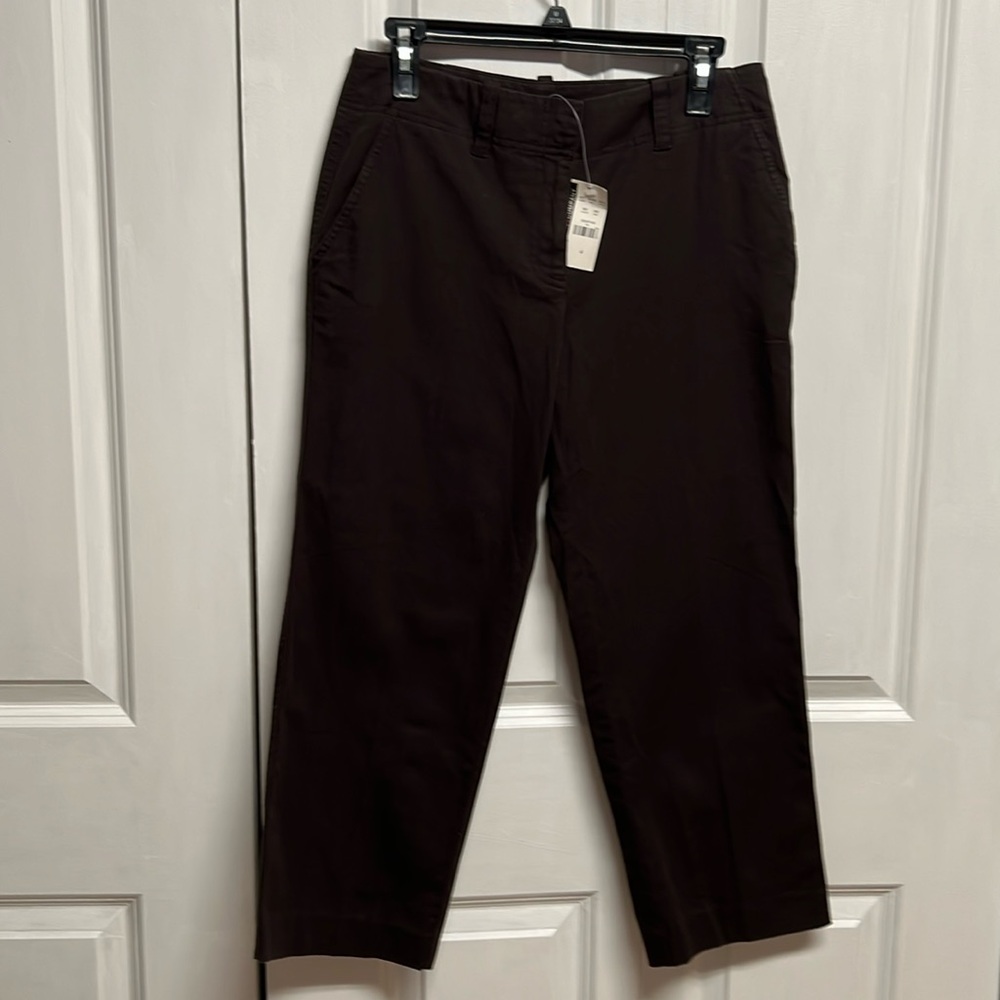 New York & Company Coffee Brown 4 Pocket Mid Rise Crop Pants Size 4 NWT